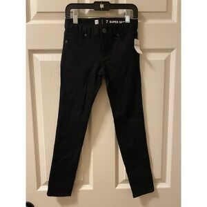Girl's GAP Denim Kids Youth Super Skinny Black Jeans Size 7